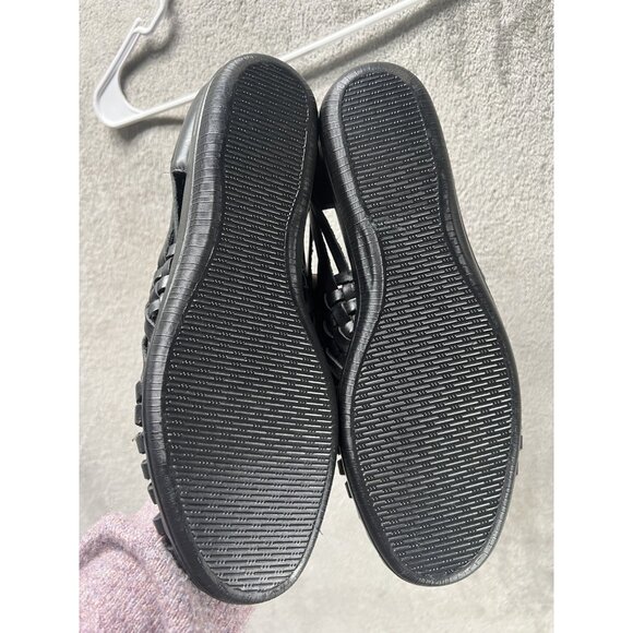Soft Spots Women's Size 12 Wide Black Leather Huarache Sandal Summer Comfort - Picture 7 of 7